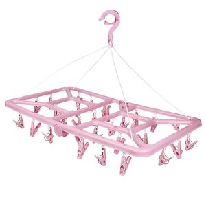 Mini-varal Retangular Dobrável 32 Prendedores - Rosa MOR