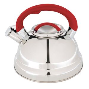 Chaleira Aço Inox 3 Litros Fundo Triplo Diletta Vermelha