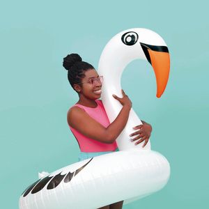 Boia Cisne Perolado Branco com Abertura