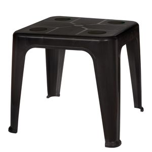 Mesa Plástica de Apoio com Porta Copos Preta Mor