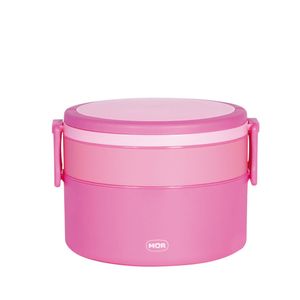 Pote Marmita 2 Andares Redondo com Alça - ROSA MOR