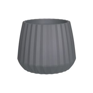Vaso Cachepot Wave 37cm Cinza