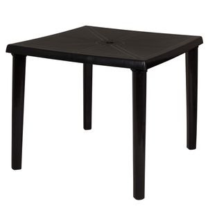 Mesa Plástica Quadrada Desmontável Preta MOR