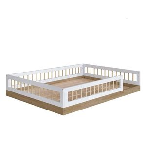 Cama Montessoriana Casal Com Grade De Proteção Aveiro Branco