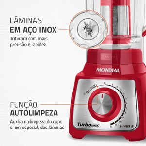 Liquidificador Mondial Turbo Inox L-1200 RI