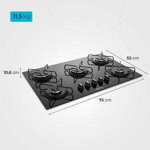 Cooktop a Gás 5 Bocas Mondial CTG-02