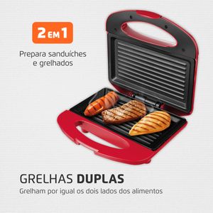 Grill e Sanduicheira Mondial Inox Red S-19