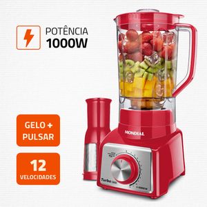 Liquidificador Turbo Mondial  Inox Red L-1000 RI