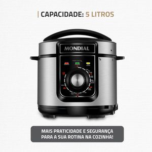 Panela de Pressão Elétrica Pratic Cook 5 L Premium I PE-48-5L-I