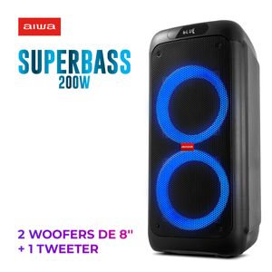 Caixa de Som PartyBox AIWA PB-01 BT 15H RGB USB TWS Preto