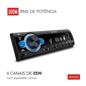 Som Automotivo Car Áudio AIWA CA-D-01 4X25W BT Mic