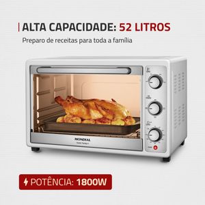 Forno Elétrico 52L Grand Family II Mondial Branco/Inox - FR-52-W