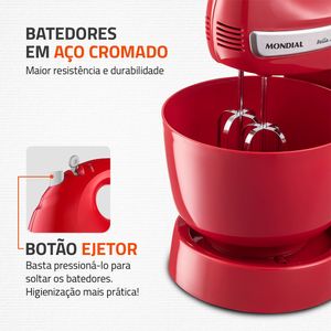 Batedeira Premium Bella Massa Inox Mondial B-29 NP