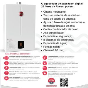 Aquecedor 26 Litros Glp Bivolt + Bomba 120W 220V Rheem