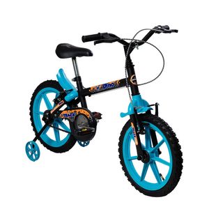 Bicicleta Infantil Track e Bike Dino PZ Aro 16 Rodinhas Laterais - Preto Azul