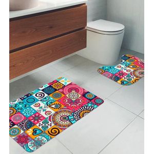 Jogo De Tapetes Para Banheiro Wevans Rosa