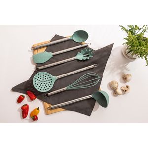 Espátula Aço Inoxidável Base Silicone 33 cm Cor Verde Linha Duo Brinox
