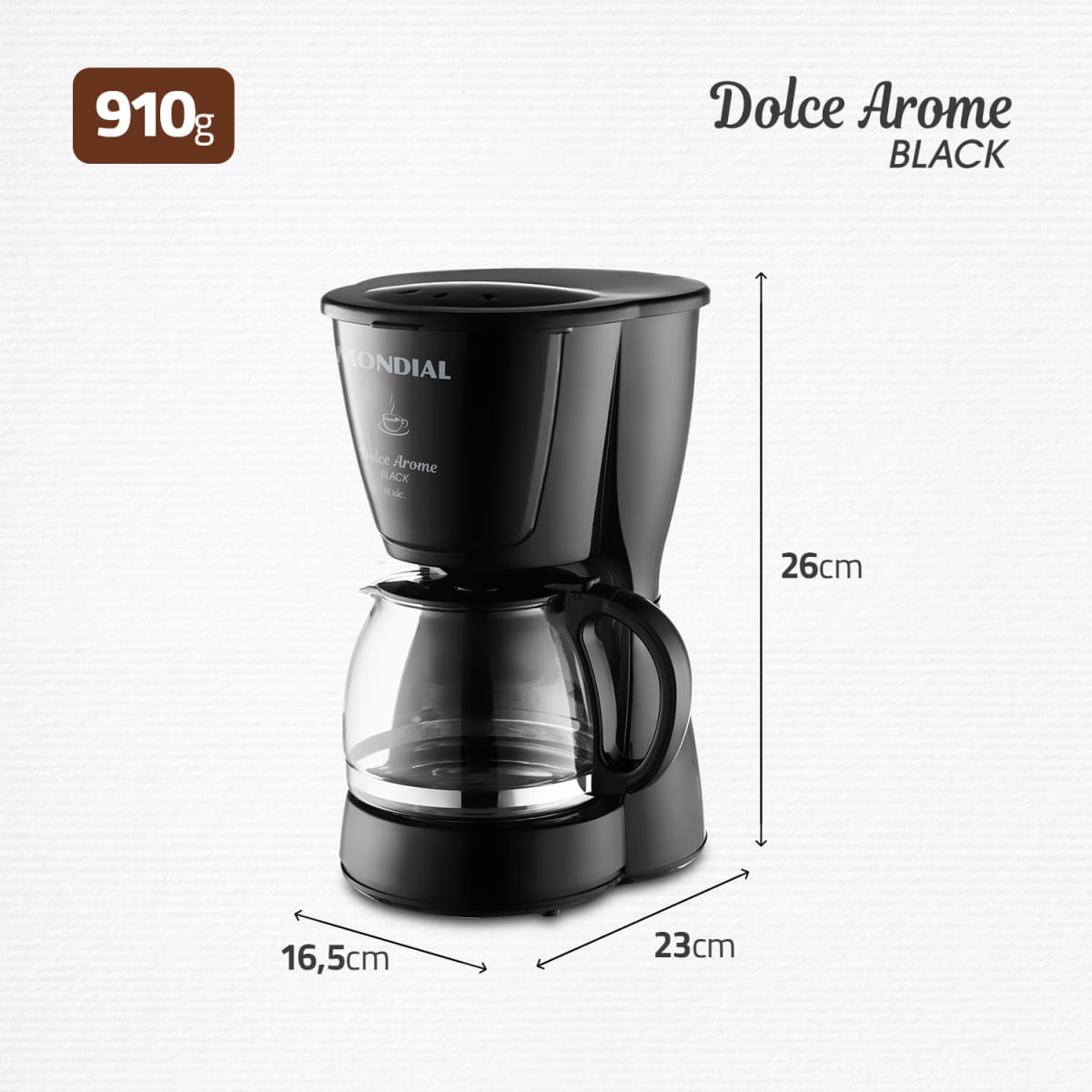 Encontraproduto.com.br - Cafeteira Elétrica Mondial Dolce Arome Preta 18 Xícaras - 220V