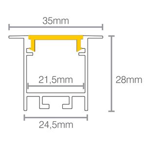 de Embutir para Fita Led Taschibra Apex 35 com 2 Metros