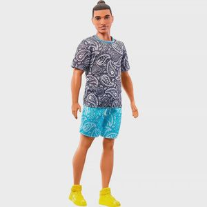 Barbie Boneco Ken Moreno Com Coque 204 - Mattel