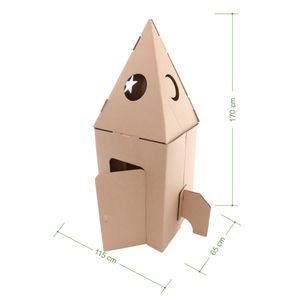 Foguete Infantil de Papelão Para Colorir - Eu Amo Papelão