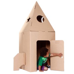 Foguete Infantil de Papelão Para Colorir - Eu Amo Papelão