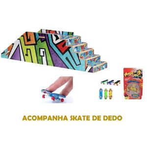 PISTA SKATE A C/ SKATE DEDO MADEIRA BRINCADEIRA DE CRIANÇA