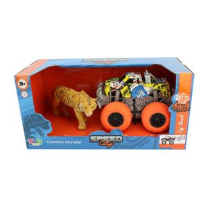 Carrinho Monster Truck Fricção com Tigre - BBR Toys