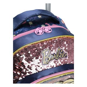 Mochila Infantil de Rodinha Com Garrafa Barbie Azul - Luxcel