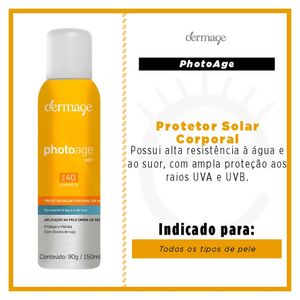 Dermage Photoage Wet Protetor Solar Aerossol FPS 40 150ml