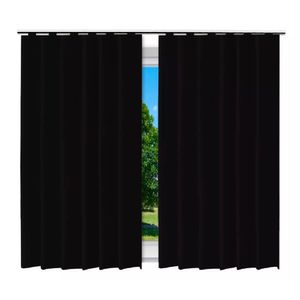 Cortina Blackout Preto com ilhos - 280x250cm