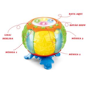 Brinquedo Infantil Tamborzinho Musical Com Luz e Som - Fenix FBB-837