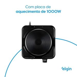 Fogão de Mesa Portátil 1000W  Elgin Cook For You 1 Boca com termostato 220V