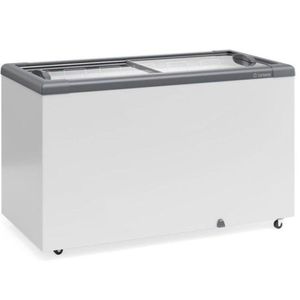 Freezer Plano Vidro Reto Deslizante Com Led Ghd400l Gelopar Expositor 395 Litros Cinza 110v