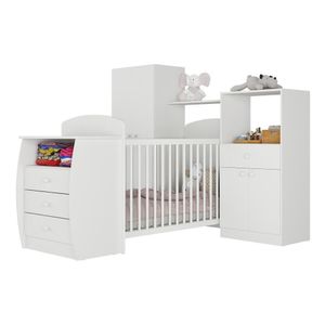 Quarto Infantil Com Berço-cômoda Laura Branco