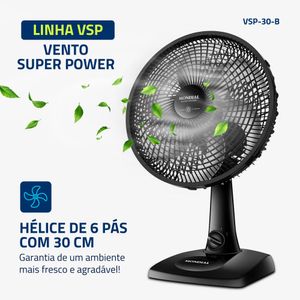 Ventilador de Mesa Mondial - 06 Pás - VSP-30-B