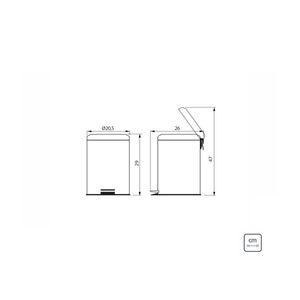 Lixeira Inox com Pedal Tramontina Brasil 5 L com Acabamento Polido e Balde Interno