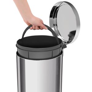 Lixeira Inox com Pedal Tramontina Brasil 30 Litros
