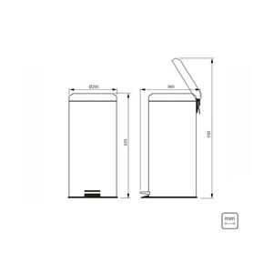 Lixeira Inox com Pedal Tramontina Brasil Plus com Balde 30 L