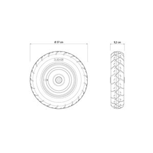Pneu com Câmara 3.5/8" e Roda Tramontina de Carrinho de Mão