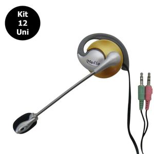 Kit 12 Uni. Fone De Ouvido Com Microfone P2