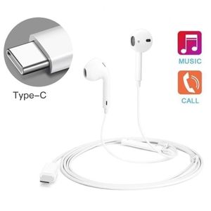 Fone de Ouvido Esterio TYPE C Tipo C USB com Microfone Branco