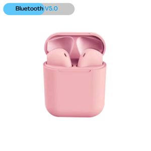 Fone de Ouvido Sem Fio i12 TWS Bluetooth Rosa