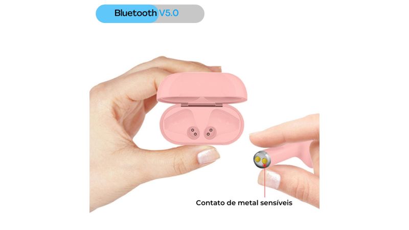 purenudisthost|i12.pixs.ru nude" Fone de Ouvido Sem Fio i12 TWS Bluetooth Rosa - Angeloni Eletro
