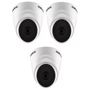 kit 3 Câmera de segurança Intelbras VHL 1220 D com resolução de 2MP visão noturna incluída branca
