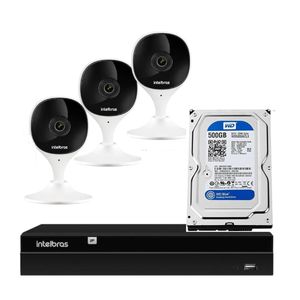 Kit 3 Câmeras IMX Full Hd Wi-fi Com Hd 500gb E Nvd 1404