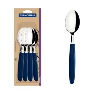 Conjunto Colher Mesa Inox 12 Peças Ipanema Azul Tramontina