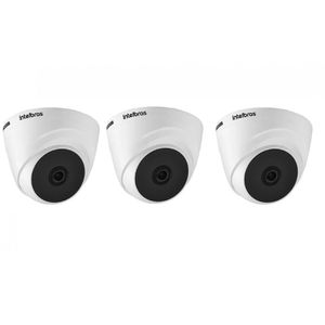kit 3 Camera Dome Intelbras Hdcvi Vhl 1120 D 3,6mm 20m 720p