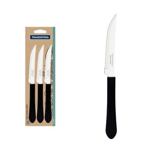 Conjunto Facas Churrasco Inox 3 Peças Leme Preto Tramontina