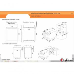 Forno Elétrico Fischer Infinity Touch De Embutir 82 Litros Branco 5727 220v